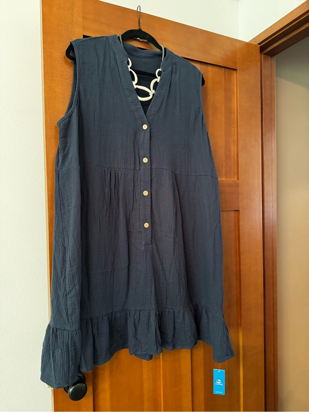 Cupshe Navy Sundress Ruffle Hem Mini Dress NWT XXL